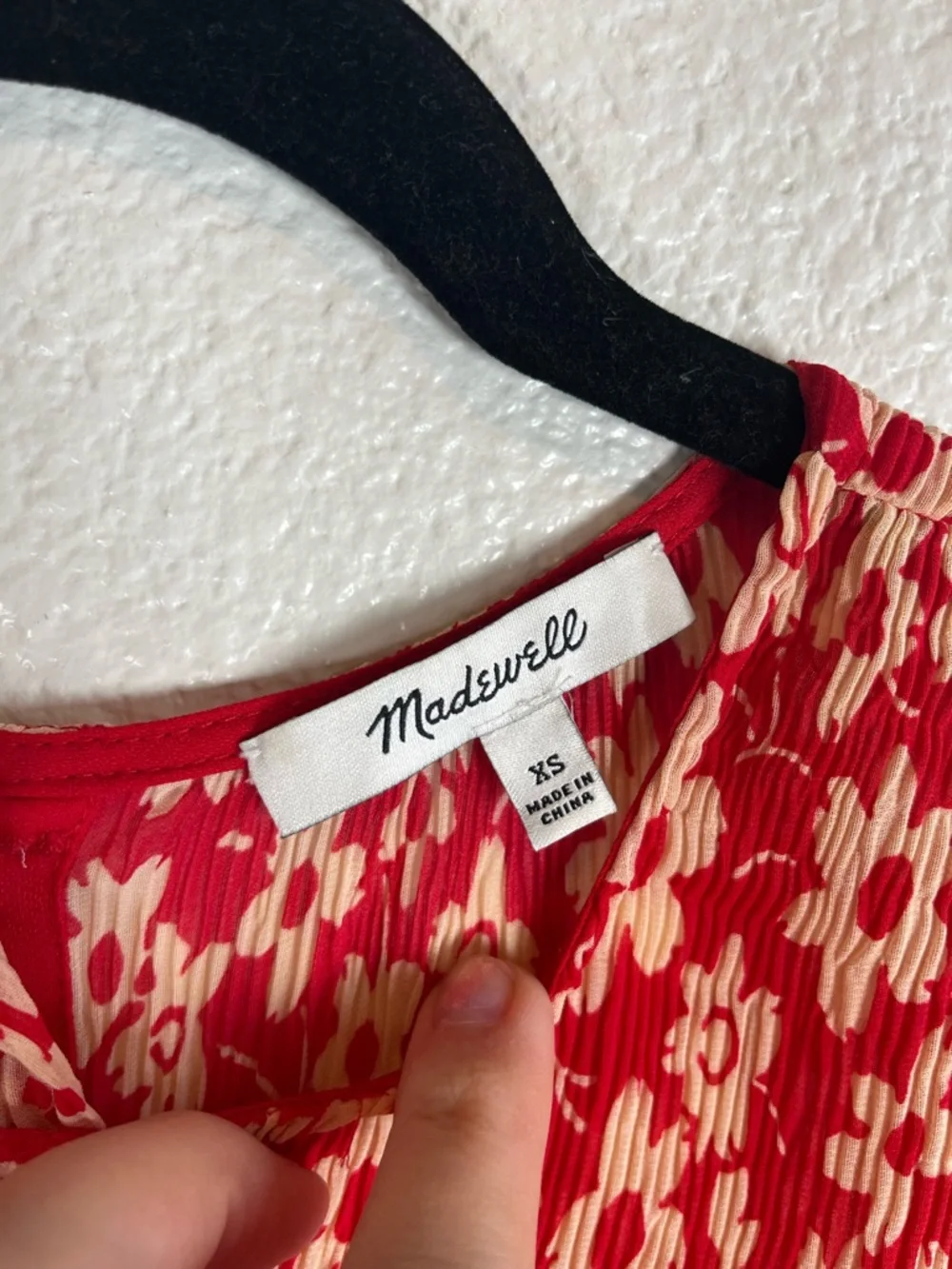 Madewell Crinkled Button-Back Tie Tee in Full‎ Bloom Floral Print Women’s XS